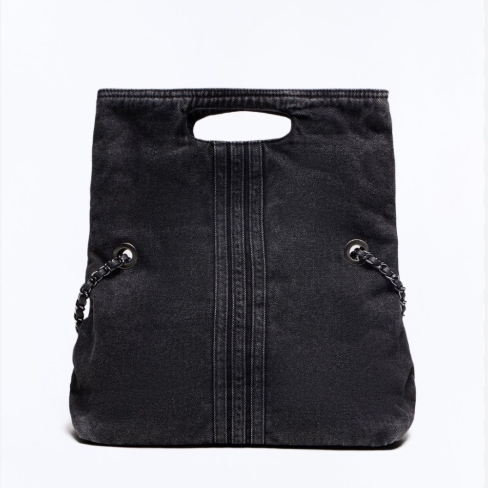 Fashion Nova Vintage Y2K Out With The Girls Black Denim Grunge Streetwear Purse